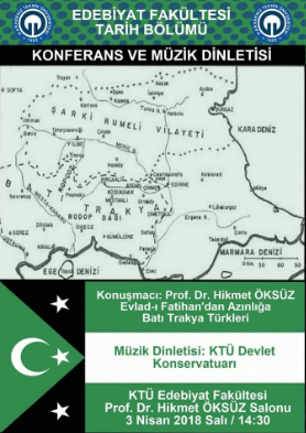 Konferans ve Müzik Dinletisi: Batı Trakya Türkleri