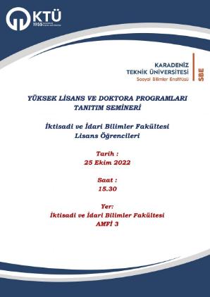 Yüksek Lisans ve Doktora Programları Tanıtım Semineri