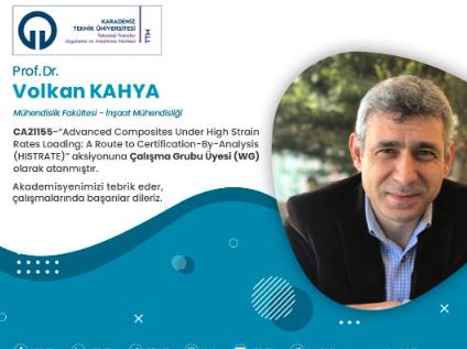 Prof. Dr. Volkan Kahya, CA21155 aksiyonuna çalışma grubu üyesi (WG) olarak atanmıştır.