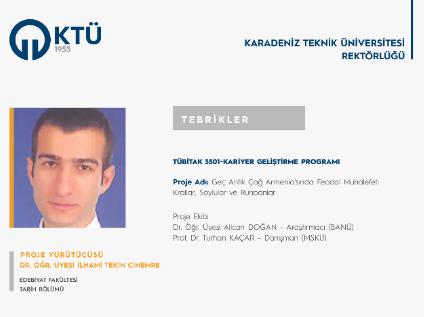 Dr. Öğr. Üyesi İlhami Tekin CİNEMRE'ye TÜBİTAK 3501 Proje Desteği
