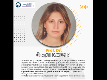 Türkiye AB İş Dünyası Konsept İnovasyon Ağı Projesi Kapsamında Akademisyemiz 1.lik Ödülü Aldı!