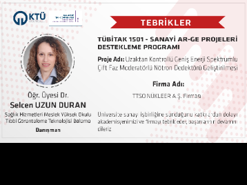 Üniversitemiz Araştırmacılarından Öğr. Üyesi Dr. Selcen UZUN DURAN Üniversite-Sanayi İş Birliğine Katkı Sağladı