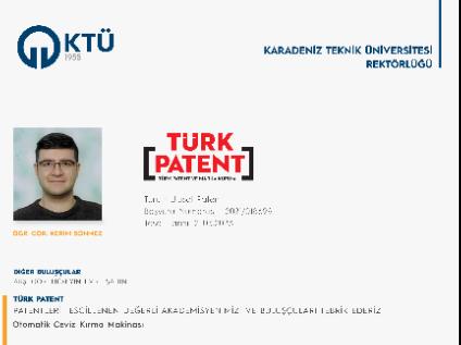 Akademisyenimizin Ulusal Patent Başvurusu Tescillenmiştir