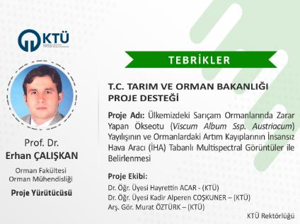 Akademisyenimize T.C. Tarım ve Orman Bakanlığı Proje Desteği