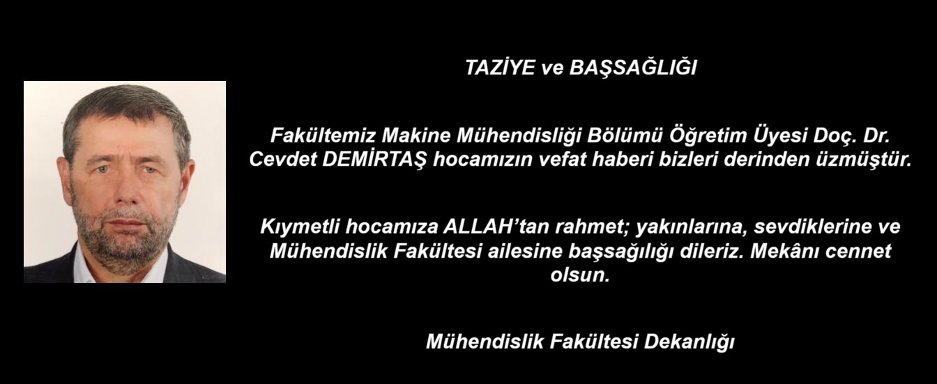 Vefat ve Başsağlığı Mesajı