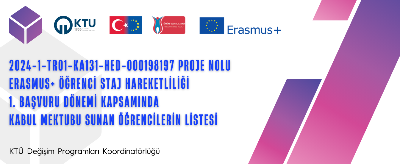 2024 projesi erasmus staj 1. başvuru kabul sunanların listesi banner